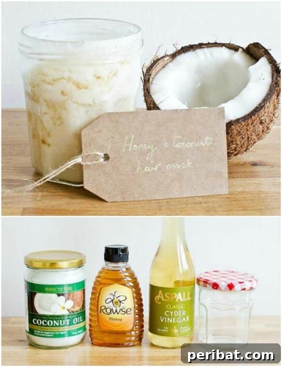15 Natural Homemade Masks for Radiant Hair 6 All Natural Shiny Hair Mask with Coconut Oil, Honey, and Apple Cider Vinegar