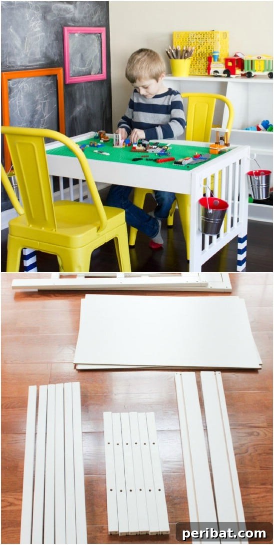 DIY Lego Table created from a changing table