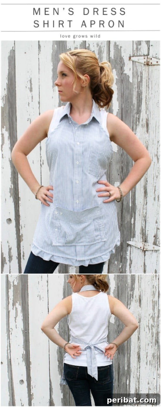 Repurposed Dress Shirt Apron