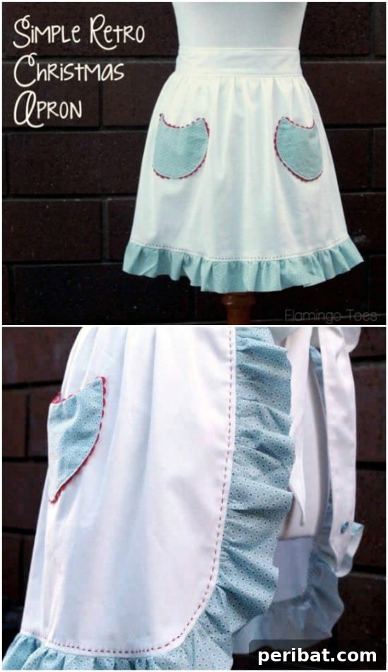 Easy Retro Christmas Apron