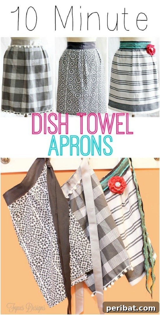 10 Minute Repurposed Dish Towel Apron