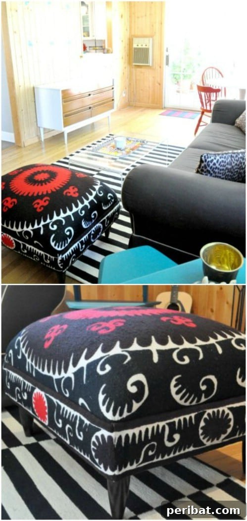 DIY Suzani Covered Ottoman