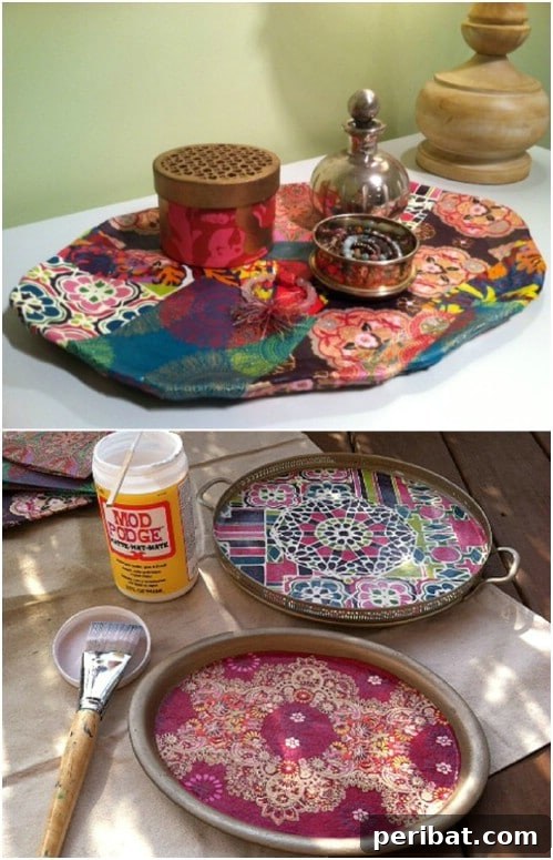 Bohemian Inspired Decoupaged Trays