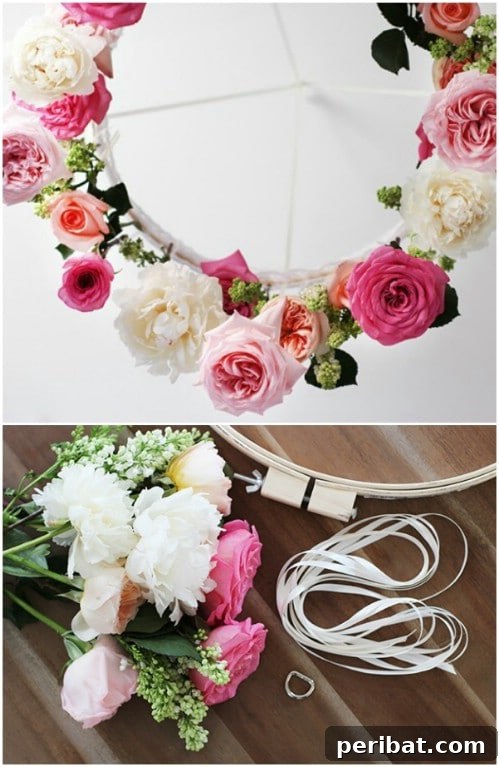 Chic DIY Flower Chandelier