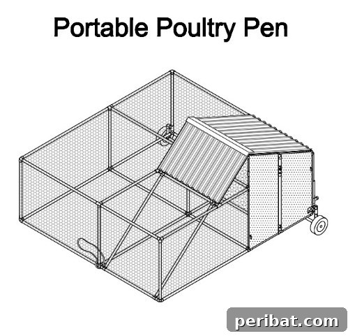 Weekend Chicken Coops: 20 Free DIY Plans for Quick Builds 16 Lightweight portable chicken pen constructed from PVC pipes.