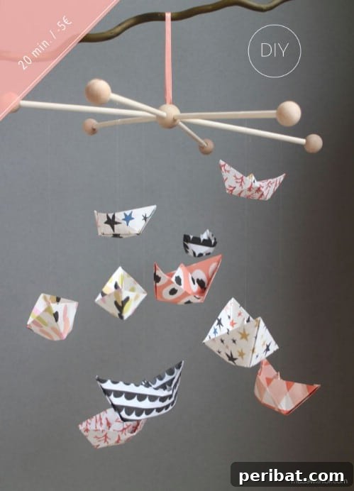 Adorable DIY Paper Boat Mobile