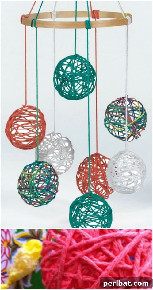 Colorful Yarn Ball Mobile