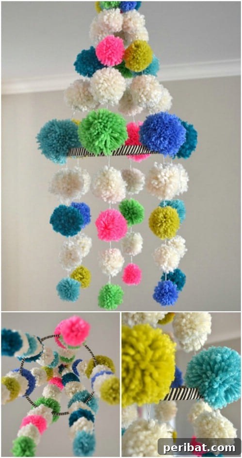 DIY Pom Pom Chandelier Mobile