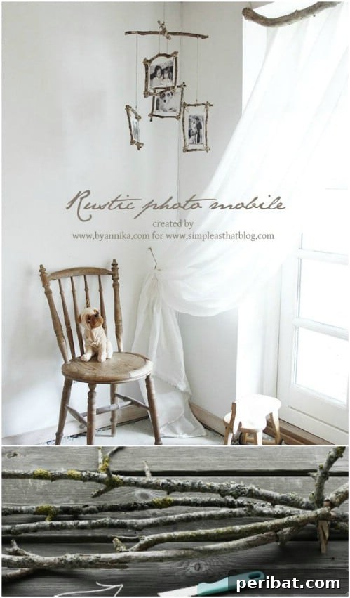 DIY Rustic Photo Crib Mobile