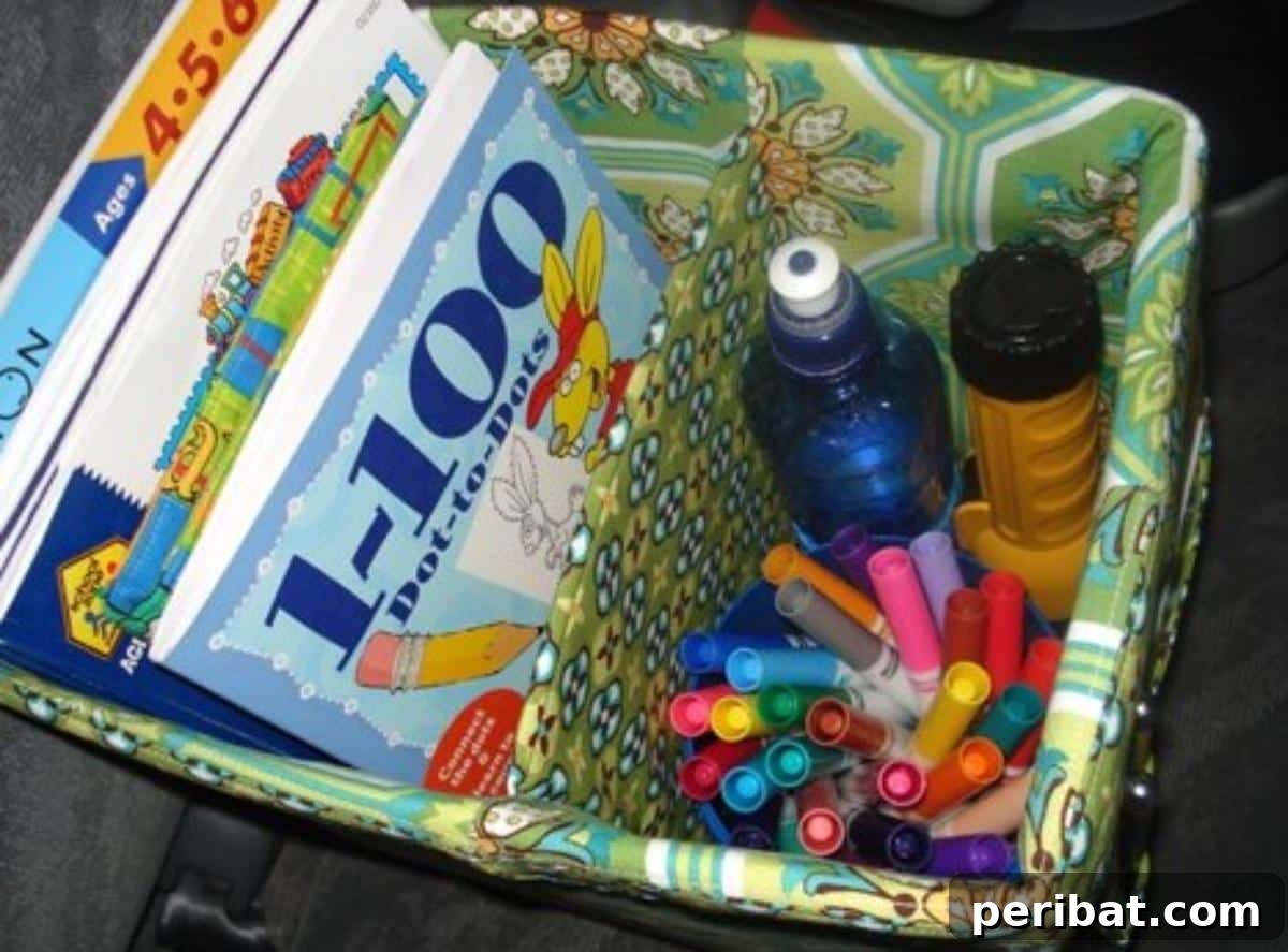 Effortless DIY Car Organization Hacks 10 A smart car storage setup utilizing the space between car seats with a tote organizer, ideal for keeping kids' toys, books, and small items within reach and neatly contained.