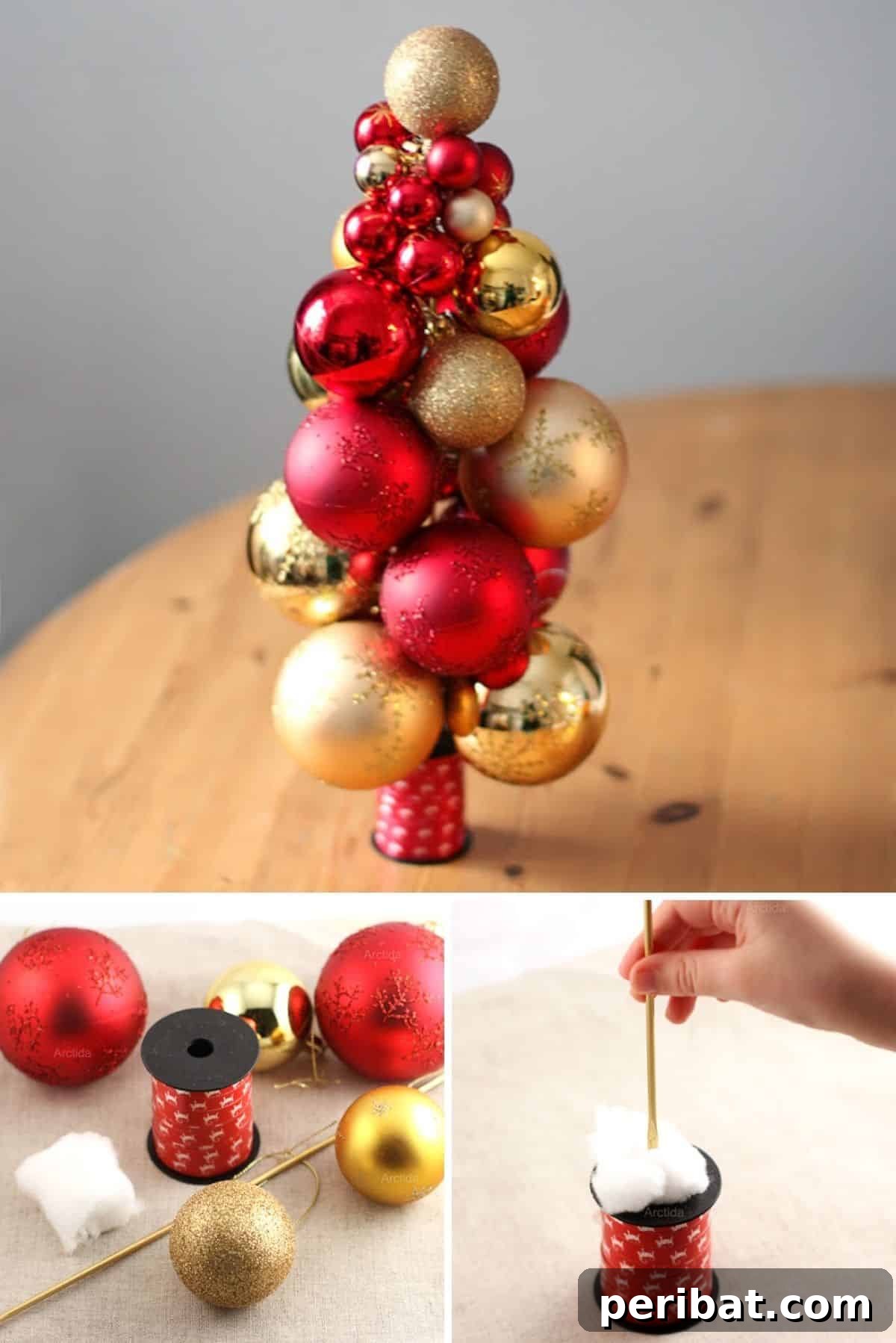 Sparkling Second Acts for Your Broken Christmas Decor 13 DIY Ornament Tree Centerpiece