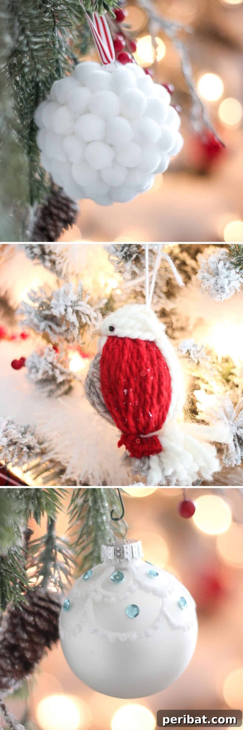 Sparkling Second Acts for Your Broken Christmas Decor 6 Pom Pom Covered Broken Ornament