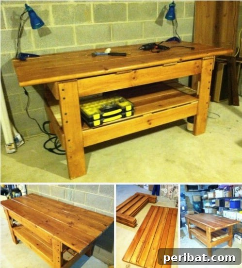 15 Ingenious Makeovers for Old Bed Frames 13 Bunk Bed Transformed into Workbench