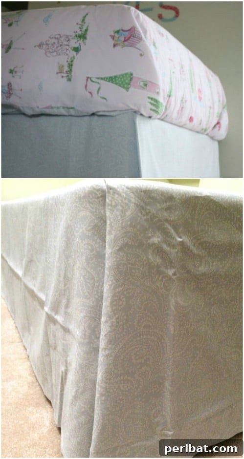 DIY No Sew Bed Skirt