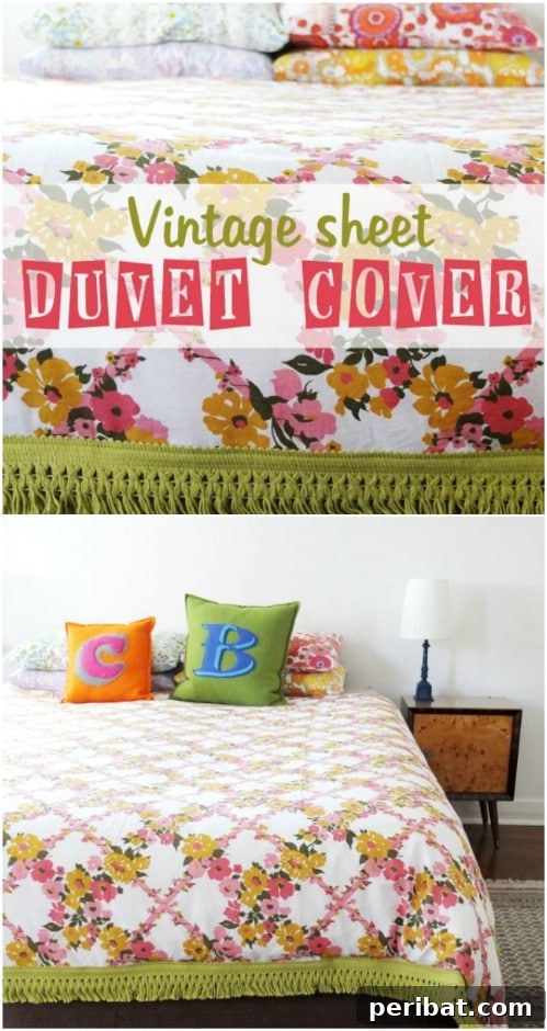 DIY Vintage Sheet Duvet Cover