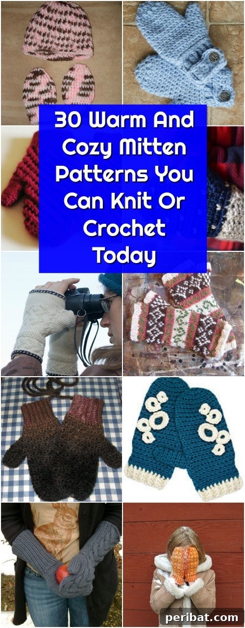 Snuggle Up: 30 Mitten Patterns to Knit or Crochet for Instant Warmth 2 30 Warm And Cozy Mitten Patterns You Can Knit Or Crochet Today