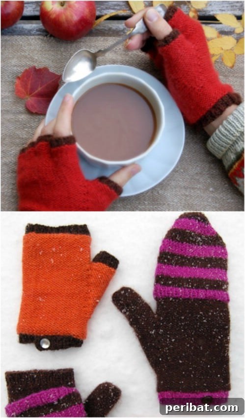 Snuggle Up: 30 Mitten Patterns to Knit or Crochet for Instant Warmth 13 Knit Flip Top Mittens