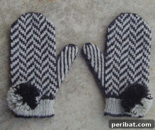 Snuggle Up: 30 Mitten Patterns to Knit or Crochet for Instant Warmth 14 Crochet Herringbone Mittens With Pompoms