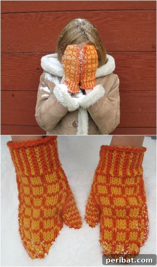 Snuggle Up: 30 Mitten Patterns to Knit or Crochet for Instant Warmth 18 Matrix Knit Mittens