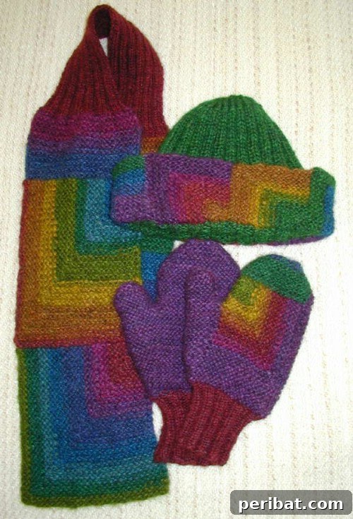 Snuggle Up: 30 Mitten Patterns to Knit or Crochet for Instant Warmth 19 Colorful Knit Mitered Mittens
