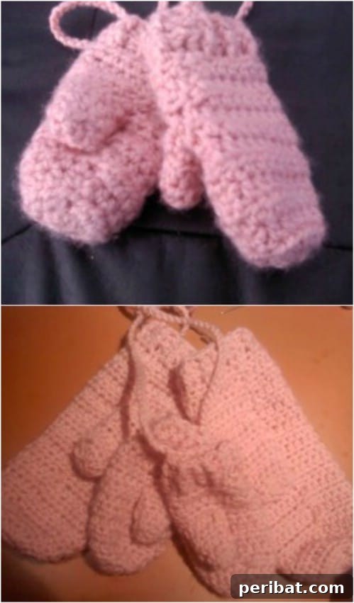Snuggle Up: 30 Mitten Patterns to Knit or Crochet for Instant Warmth 20 Mommy And Me Crocheted Mittens Set