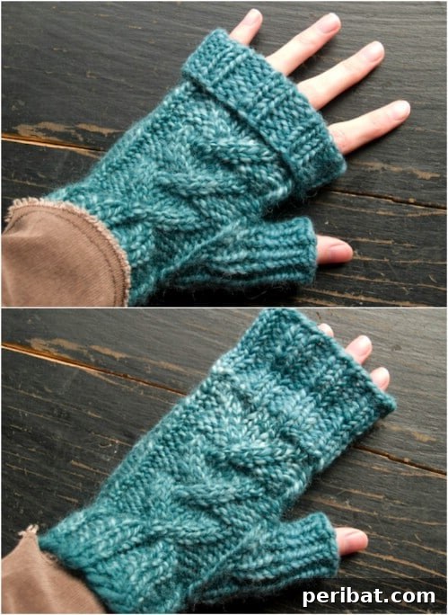 Snuggle Up: 30 Mitten Patterns to Knit or Crochet for Instant Warmth 3 Crossed Cable Fingerless Mittens