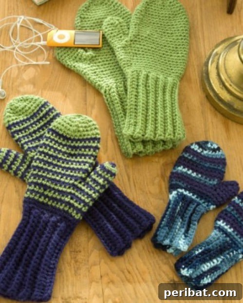 Snuggle Up: 30 Mitten Patterns to Knit or Crochet for Instant Warmth 7 Crochet Mittens For The Whole Family