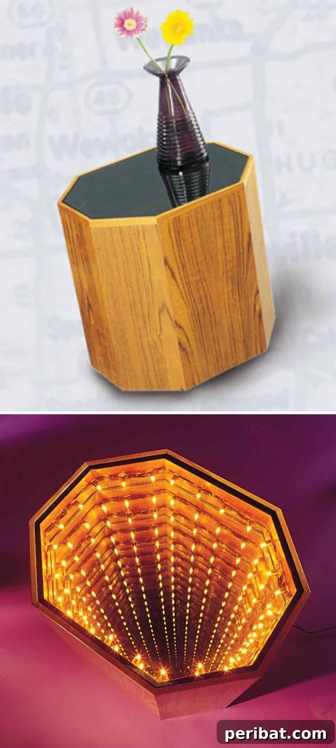 Building a unique retro hexagonal infinity side table for vintage flair
