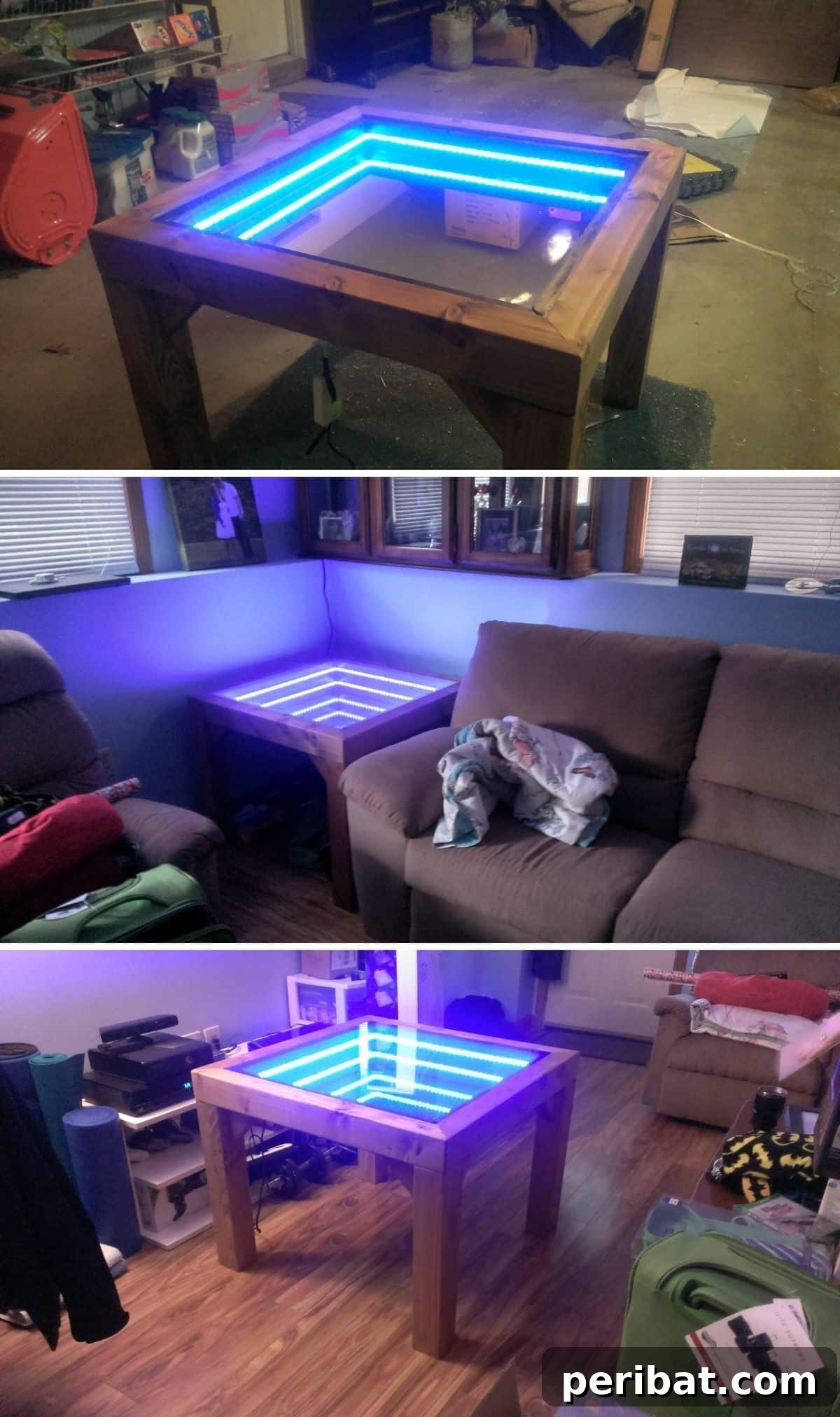 Building a custom DIY infinity mirror side table for living rooms