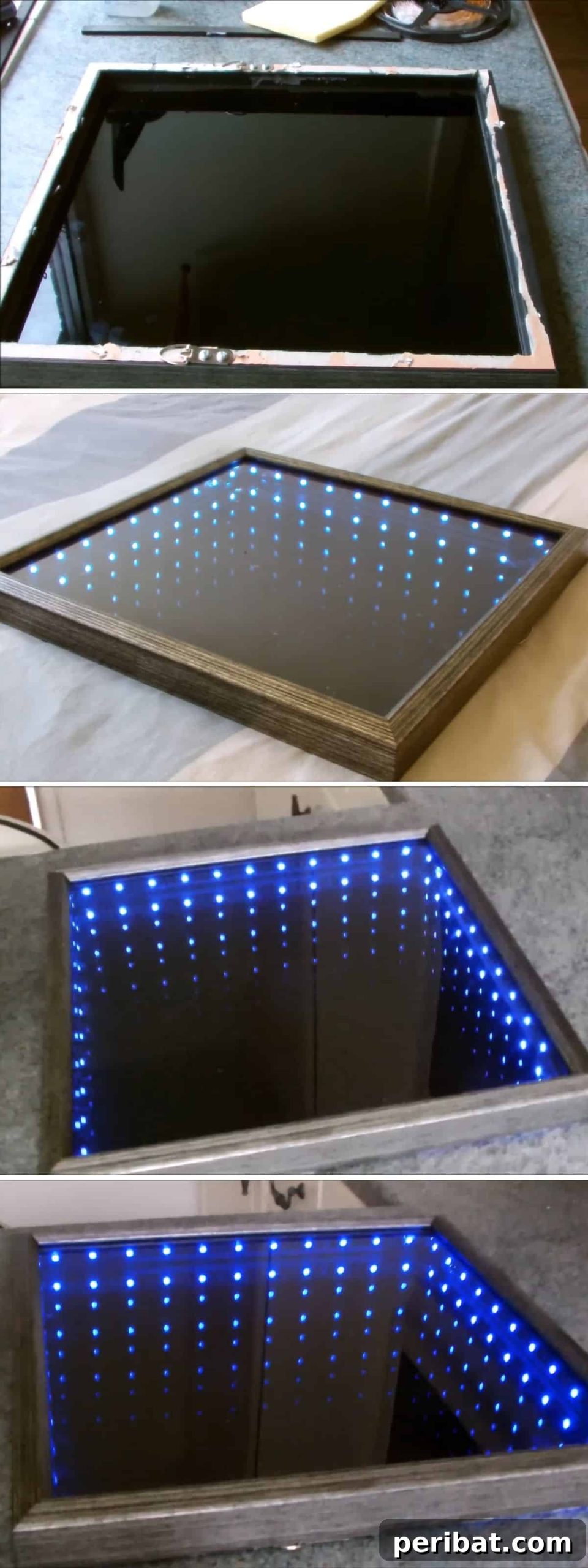 Creative upcycled window pane infinity table DIY project