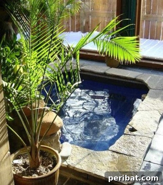 Durable and sleek DIY concrete hot tub in a backyard setting