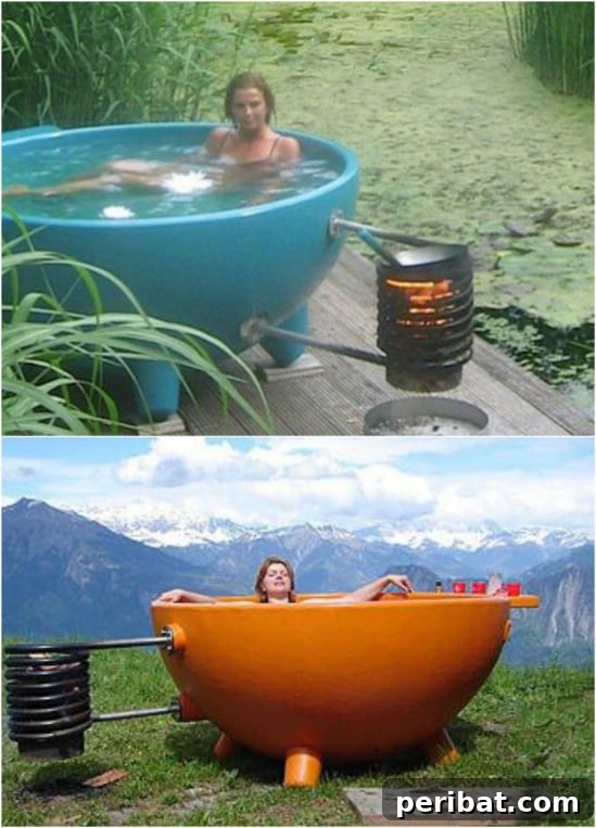 Innovative off-grid hot tub heating system using a coil for rapid water warming