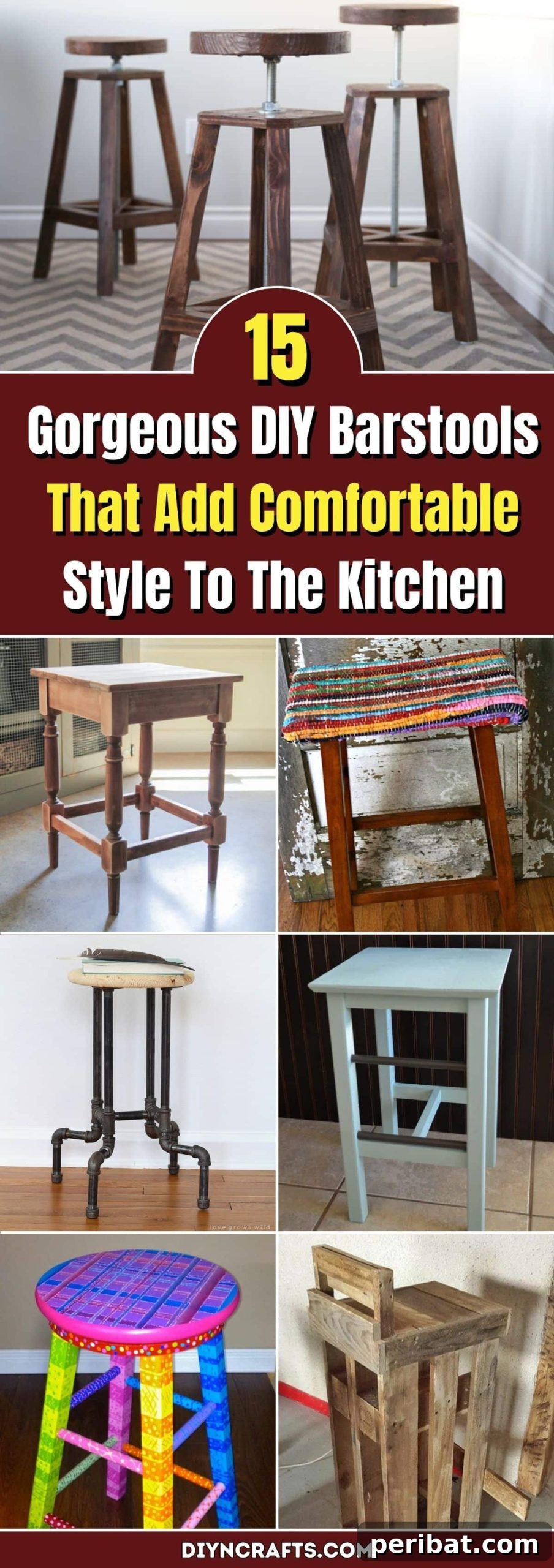 Craft Your Kitchen's Look DIY Barstools for Comfort and Style 2 15 Gorgeous DIY Barstools That Add Comfortable Style To The Kitchen