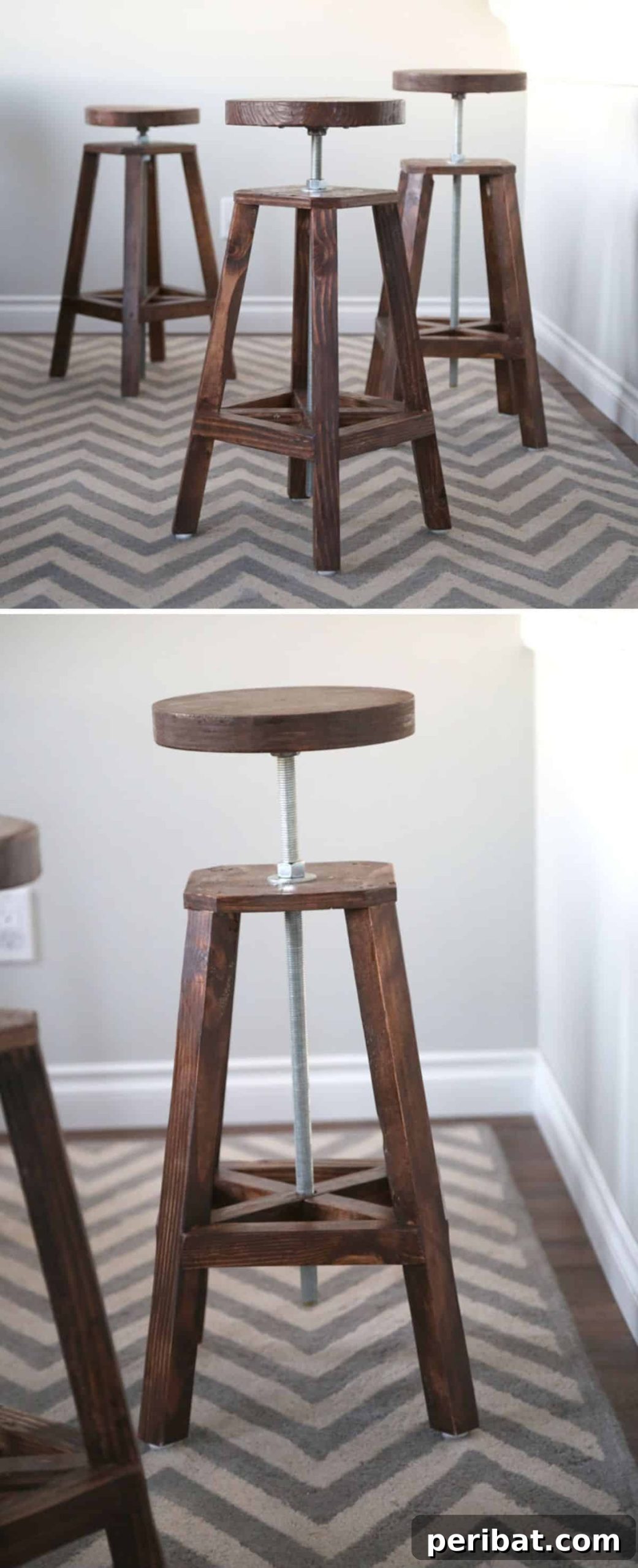 Craft Your Kitchen's Look DIY Barstools for Comfort and Style 3 DIY Adjustable Height Industrial Barstool for versatile seating
