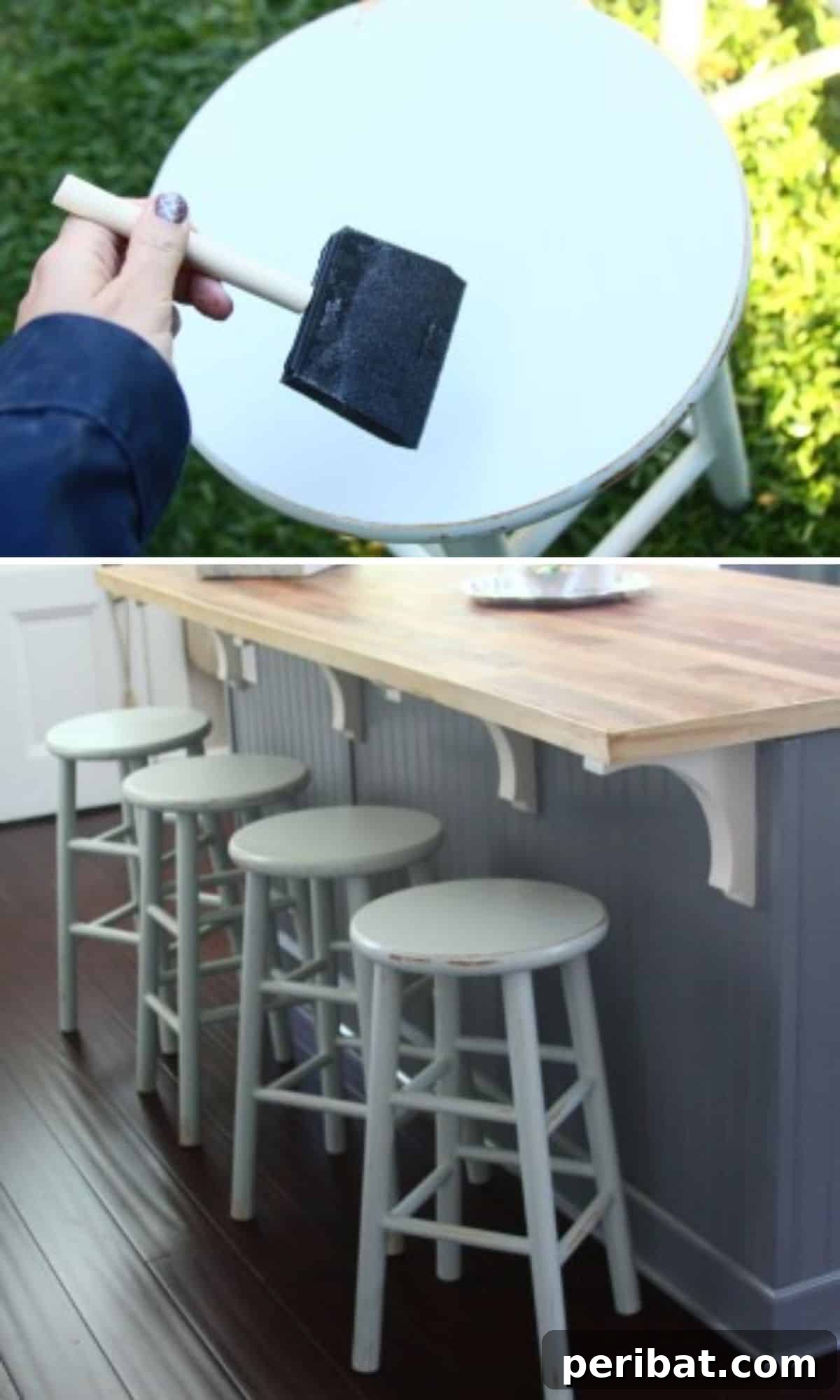 Craft Your Kitchen's Look DIY Barstools for Comfort and Style 4 DIY Distressed Chalkboard Paint Barstools for a rustic touch