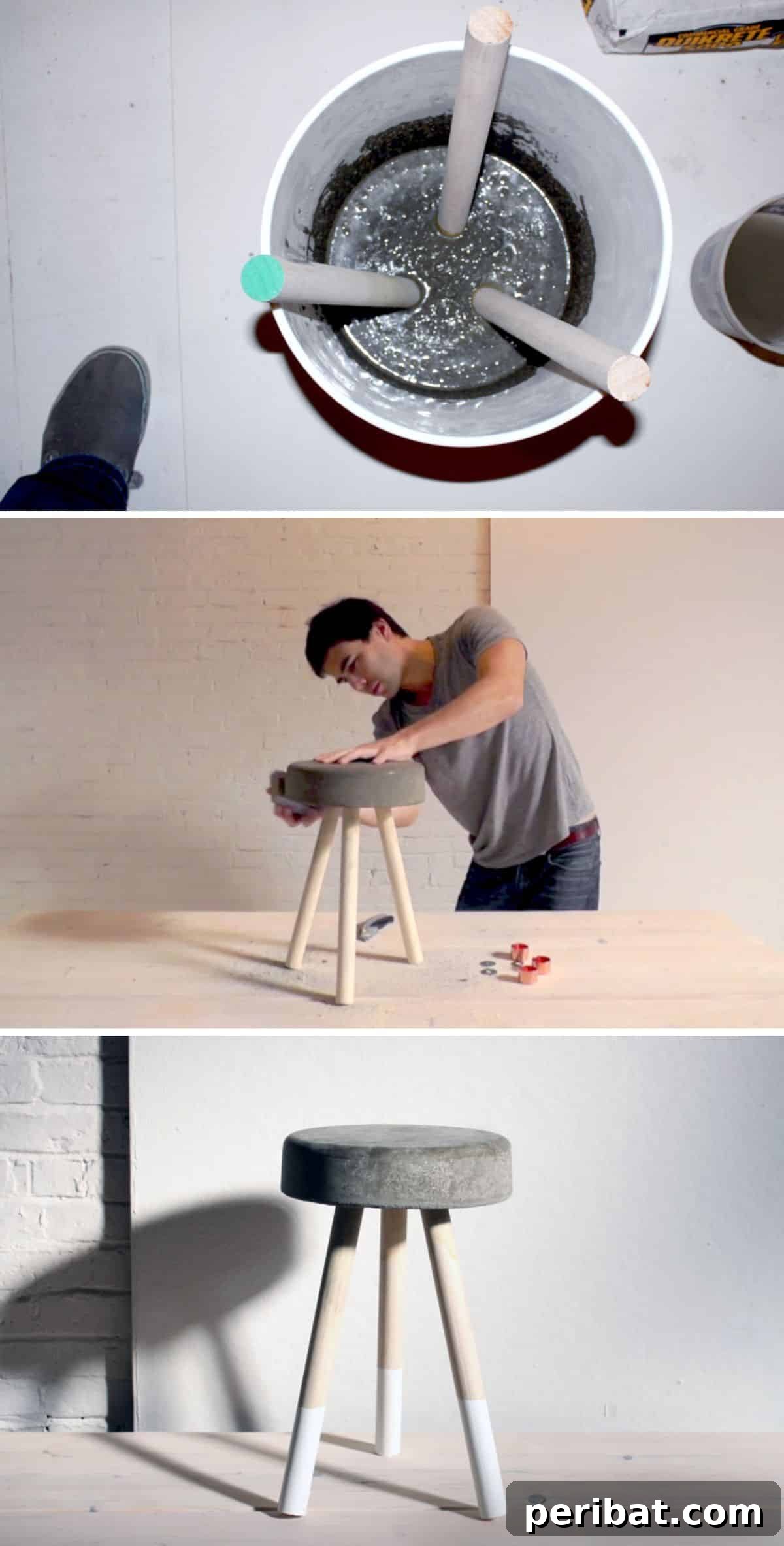 Craft Your Kitchen's Look DIY Barstools for Comfort and Style 5 Easy $5 Concrete Barstools for industrial style