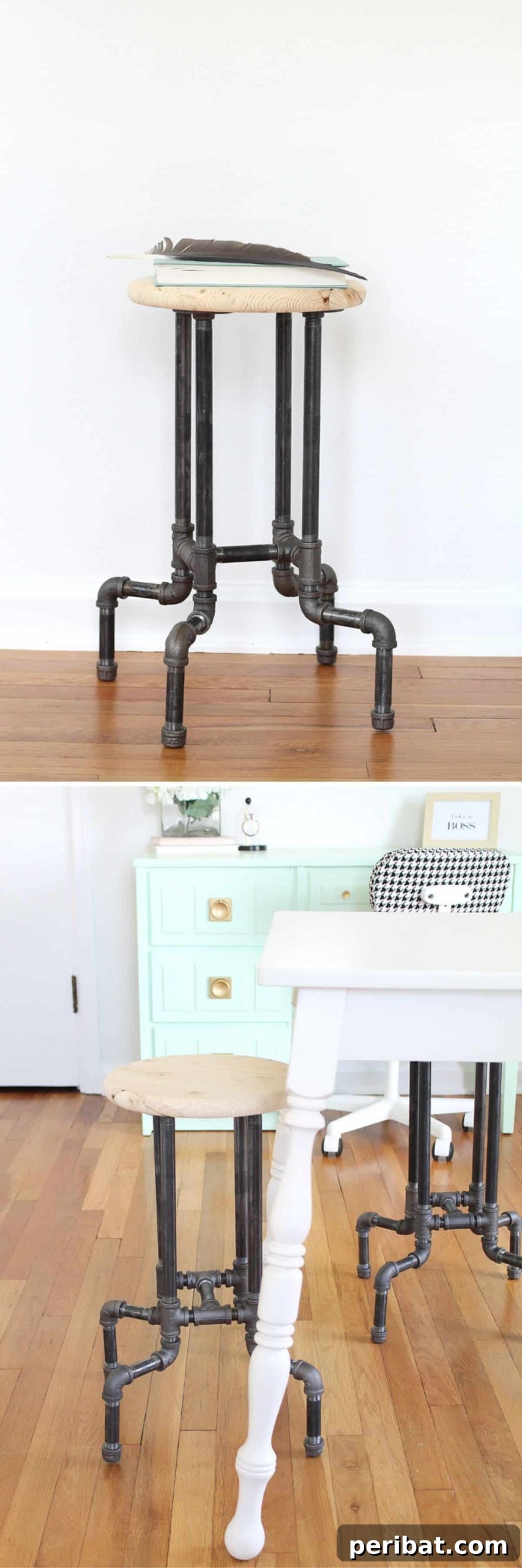 Craft Your Kitchen's Look DIY Barstools for Comfort and Style 10 DIY Industrial Pipe Barstools with a unique edge