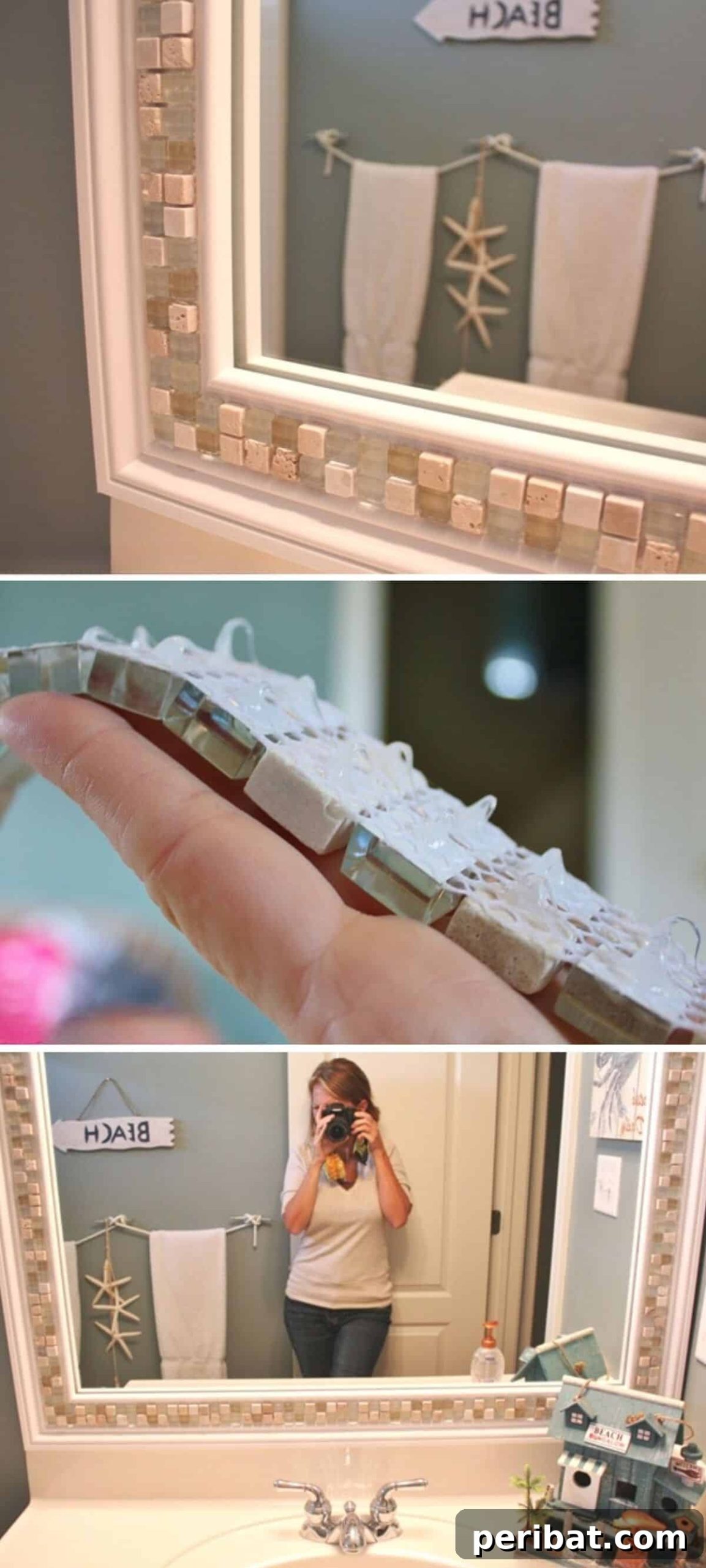 Decorative Tile Bathroom Mirror