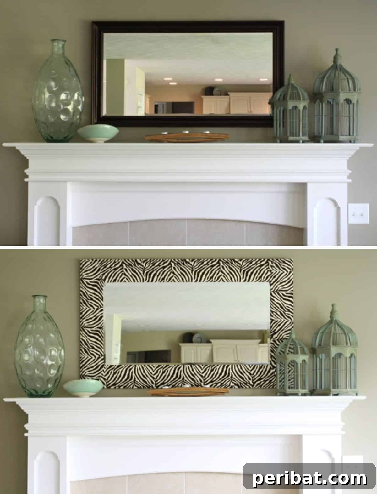 DIY Zebra Designed Mirror