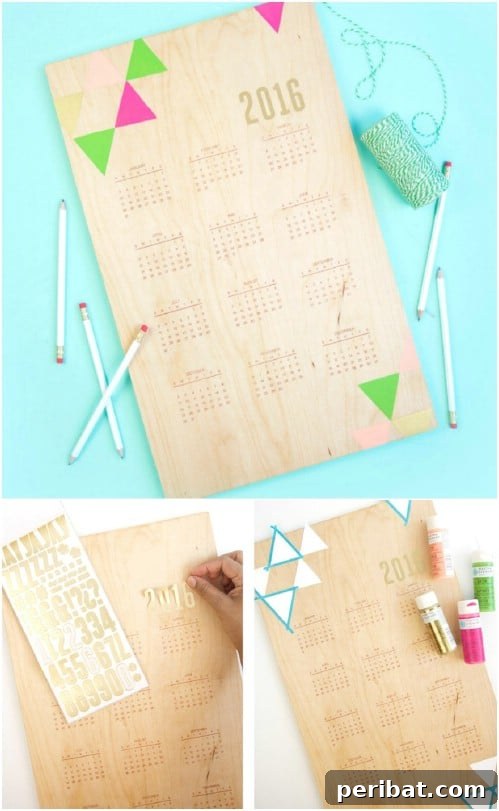 DIY Hand Stamped Wood Calendar