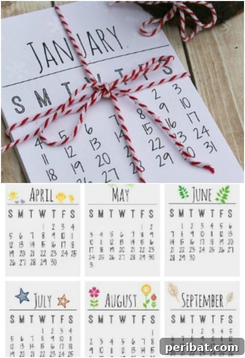 Simple DIY Printable Calendar