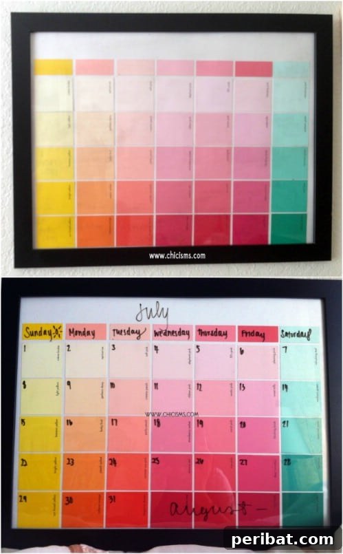Colorful Paint Sample Calendar