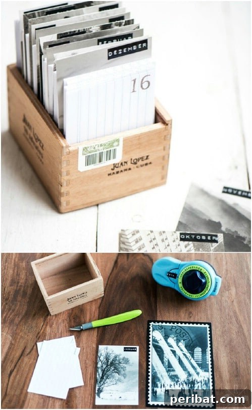 Wooden Cigar Box Calendar