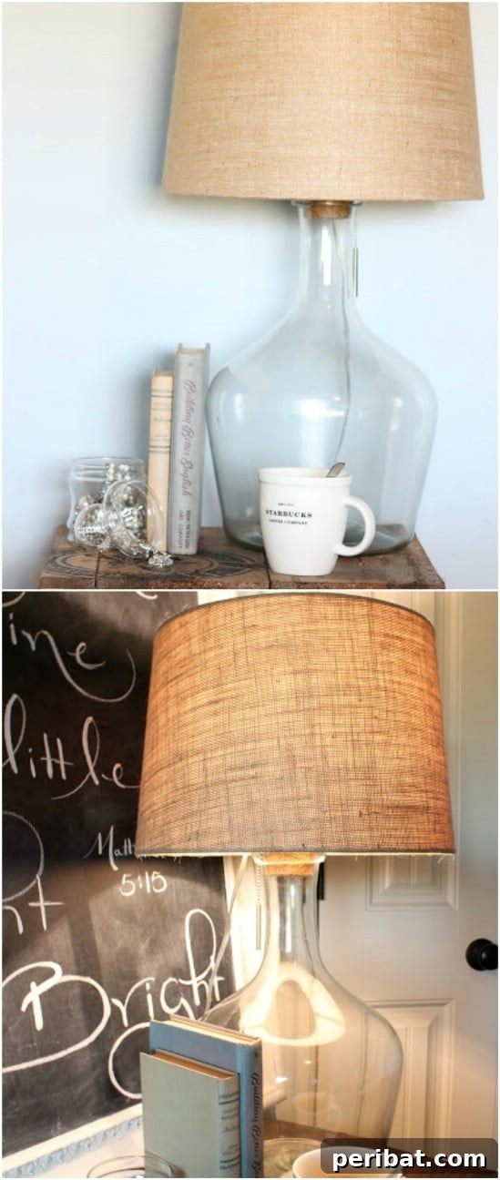 Affordable Elegance 35 DIY Pottery Barn Inspired Decor Ideas 13 DIY Pottery Barn Glass Bottle Lamp