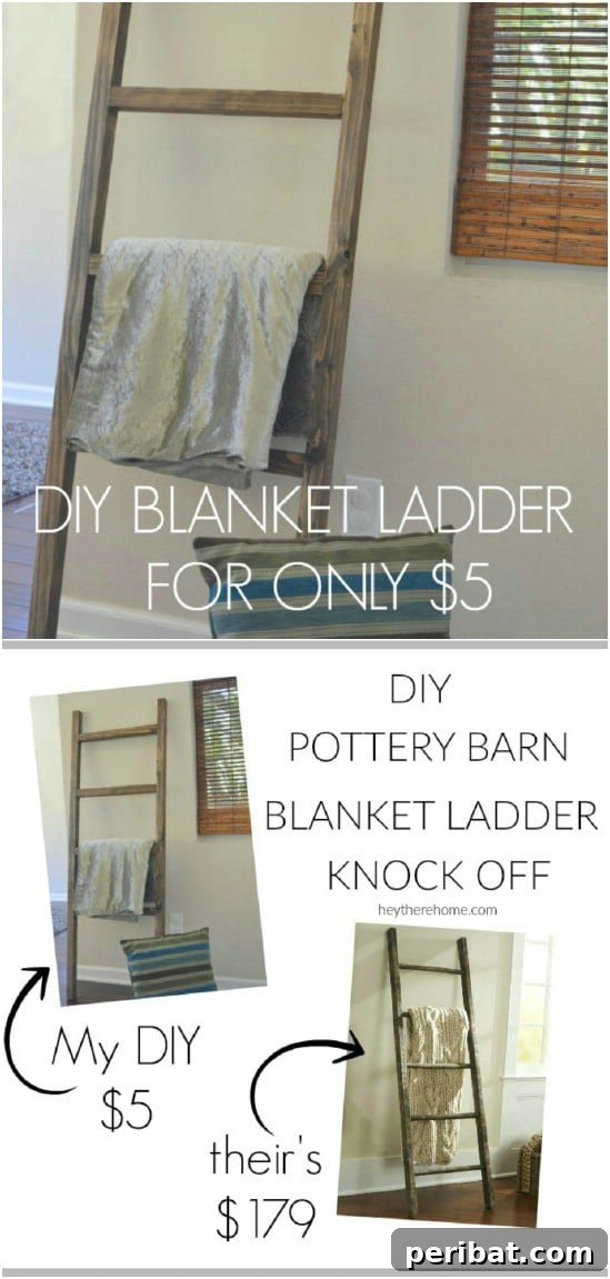 Affordable Elegance 35 DIY Pottery Barn Inspired Decor Ideas 3 $5 Blanket Ladder
