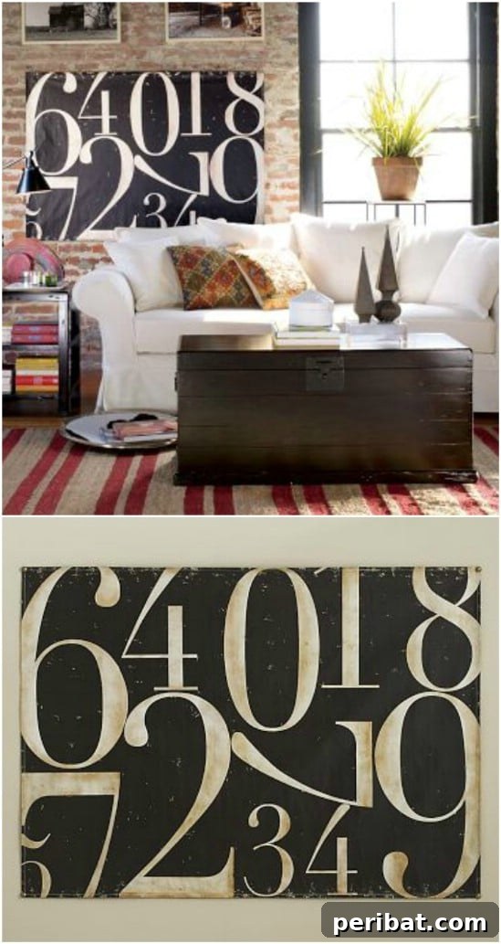 Affordable Elegance 35 DIY Pottery Barn Inspired Decor Ideas 22 DIY Painted Numbers Canvas