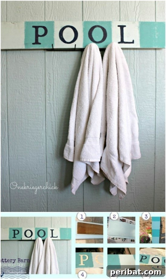 Affordable Elegance 35 DIY Pottery Barn Inspired Decor Ideas 25 Pottery Barn Inspired Pool Sign