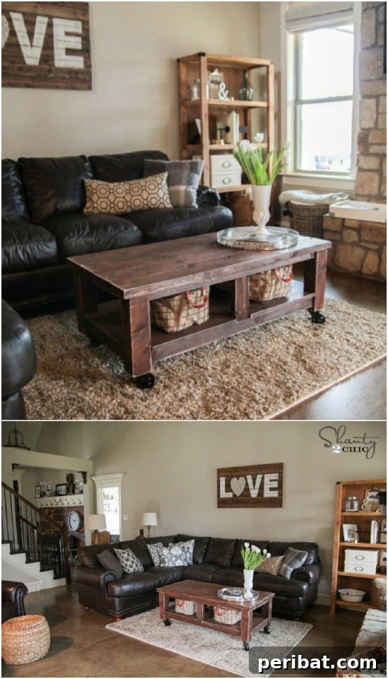 Affordable Elegance 35 DIY Pottery Barn Inspired Decor Ideas 4 $40 Pottery Barn Knockoff Farmhouse Coffee Table