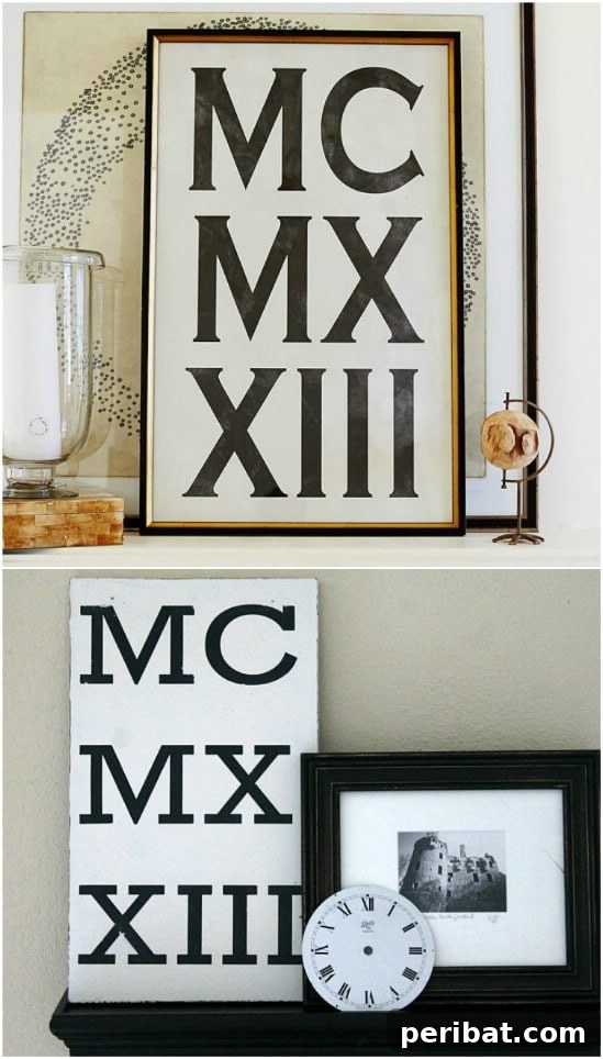 Affordable Elegance 35 DIY Pottery Barn Inspired Decor Ideas 31 DIY Roman Numeral Art