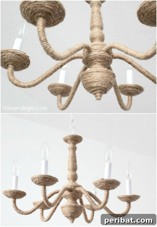 Affordable Elegance 35 DIY Pottery Barn Inspired Decor Ideas 7 Pottery Barn Inspired Rope Chandelier